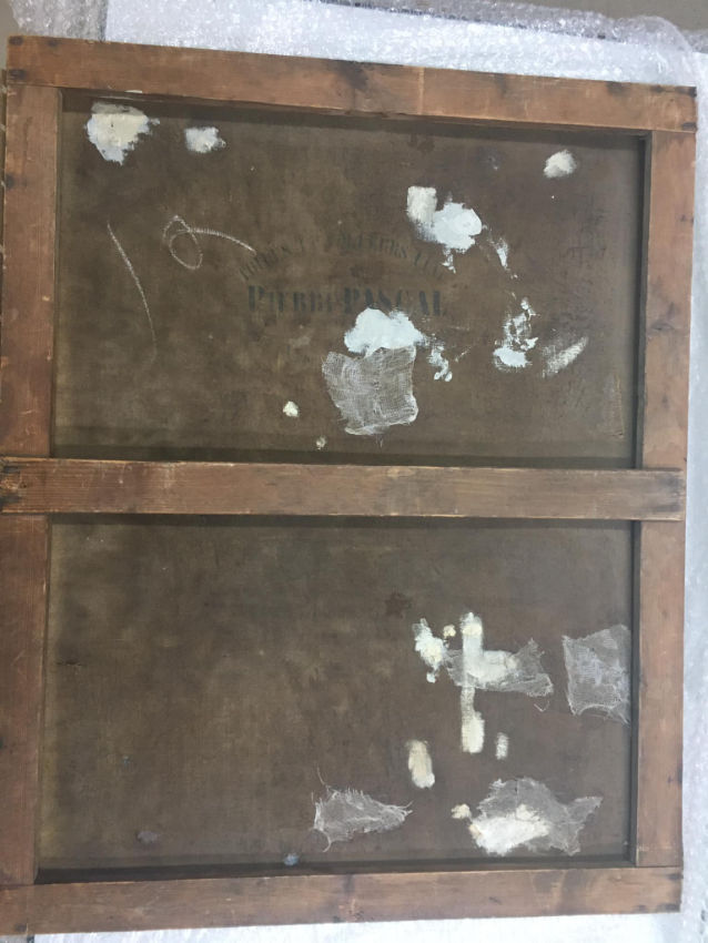 Dos du tableau avant restauration